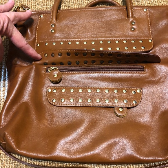 Regina Italian Leather Large Studded Tote/Shoulder Bag - Picture 9 of 14